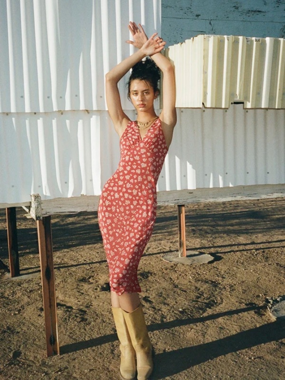 ♥️🤍Realisation Par The Stephanie; Size S; Red Floral 100% Silk Dress